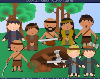 The People of Ammon Bury their Weapons of War, Book of Mormon Clipart, PNG Files, Alma 24