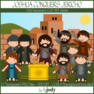 Joshua Conquers Jericho, Old Testament Clip Art, Bible Clip Art, PNG Files, Joshua 1-6