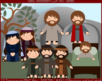 Jesus Raises Lazarus from the Dead, New Testament Clip Art, Bible Clip Art, PNG Files, John 11