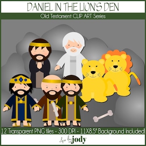 Daniel in the Lion&#39;s Den, Old Testament Clip Art, Bible Clip Art, PNG Files, Daniel 6