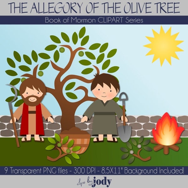 The Allegory of the Olive Tree, Book of Mormon Clipart, PNG Files