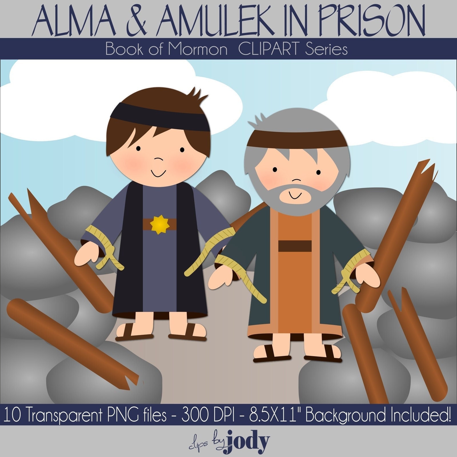Alma and Amulek in Prison, Book of Mormon Clipart, PNG Files - Etsy