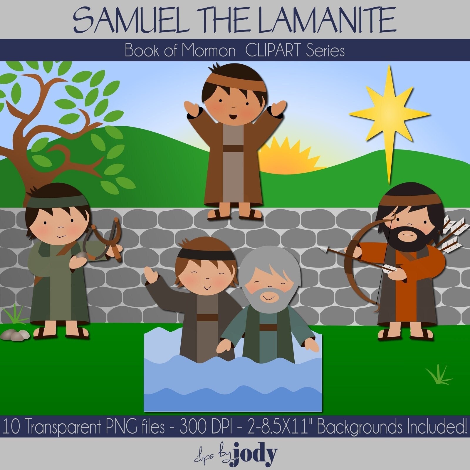 Samuel the Lamanite, Book of Mormon Clipart, PNG Files, Heleman 13-16