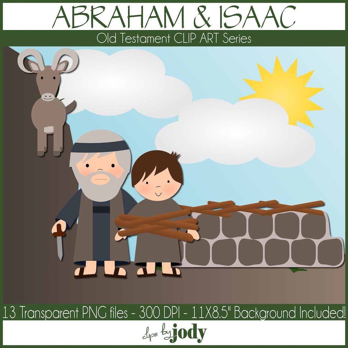 Abraham and Isaac, Old Testament Clip Art, Bible Clip Art, PNG Files ...