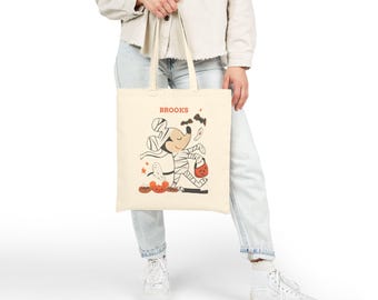 Mummy Mickey Mouse Halloween Tote Bag | Vintage Cartoon Trick-or-Treat Canvas Bag