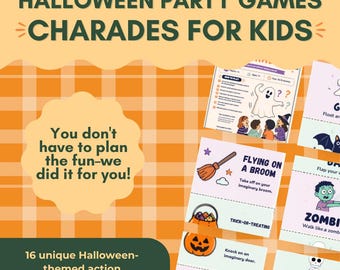 Halloween Charades for Kids | Printable Party Game (Digital Download)