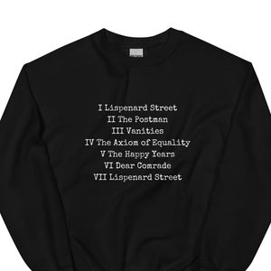 A Little Life Sweatshirt, Chapter Names, Book Lover, Bookworm, Gift, Unisex, Jumper