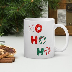 Kerst mok, cadeau, kerstavond doos of kous vuller, Ho Ho Ho, santa