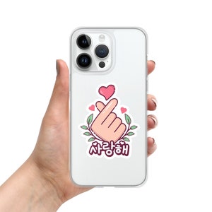 Saranghae, K-Drama, K-Pop, I Love You, iPhone Hülle, Koreanisch, Herz Finger