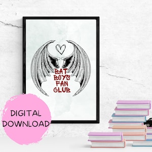 Bat Boys Fan Club, Printable Wall Art, ACOTAR, Rhysand, Azriel, Cassian