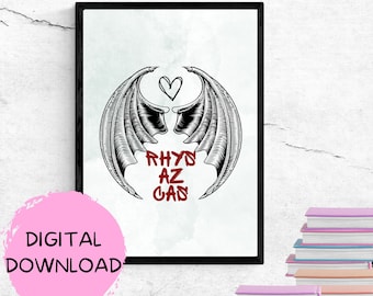 Rhys, Azriel, Cassian, Printable Wall Art, ACOTAR, Bat Boys