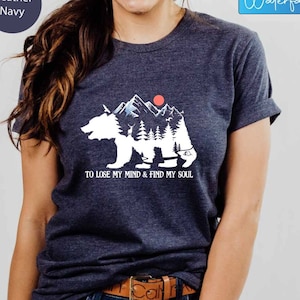 Mountain Bear Shirt, Hiking Lover Shirt, Hiking Tshirt, Camping Mountain Tee, Bear Camp Tshirt, Hiking Gift Shirts, Nature Lover Tshirt