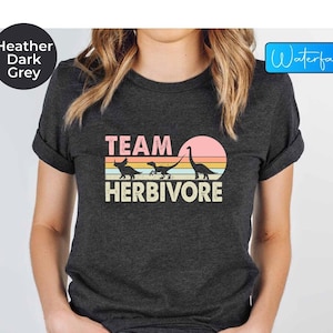 Retro Herbivore Tee, Herbivore Team Dinosaur Shirt, Vegan T-shirt, Plant Lover Shirts, Dinosaur Shirts, Dinosaur Tee, Vegetarian Shirt