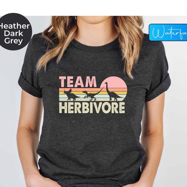 T-shirt herbivore rétro, chemise dinosaure de l'équipe herbivore, T-shirt végétalien, chemises pour amoureux des plantes, chemises dinosaures, t-shirt dinosaure, chemise végétarienne