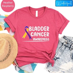 Bladder Cancer Awareness Shirt, Bladder Cancer Ribbon T-Shirt, Support Bladder Cancer Shirt, Cancer Awareness Tee, Bladder Cancer Gift