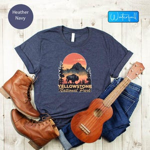 Yellowstone National Park Tee, Bison Tshirt, Sunset T-shirt, Mountain Shirt, Buffalo Shirt, Yellowstone Tshirt, Western Shirt, Camping Tee