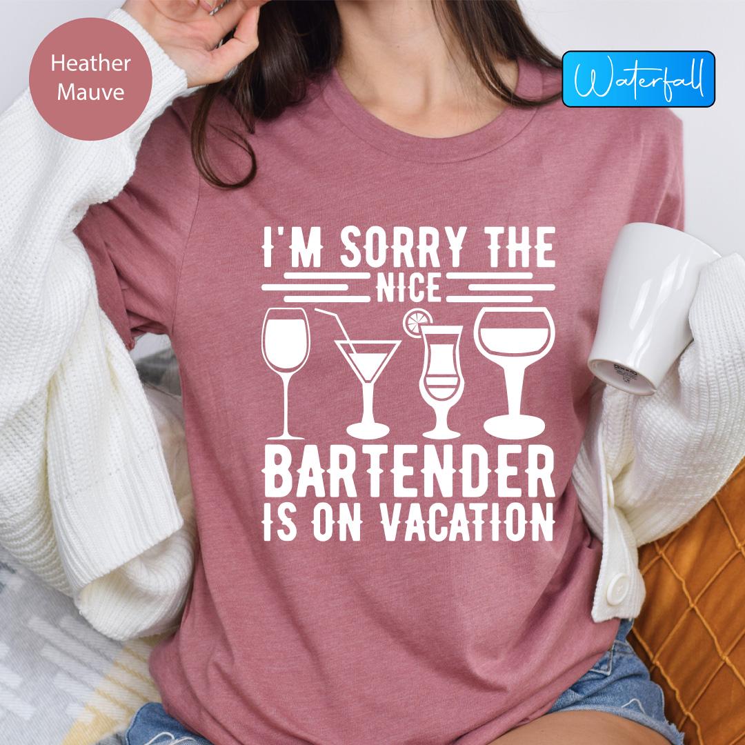 Funny Bartender Vacation T-Shirt: Bartending Humor Tee