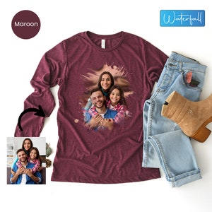 Custom Portrait Long Sleeve Shirt: Personalized Photo Gift