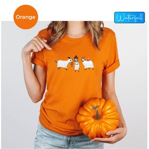 Halloween Ghost Goat Shirt, Halloween Pumpkin Ghost T-shirt, Boo Shirt, Spooky Season Goat Tee Shirts, Goat Ghost Tee, Fall Pumpkin Shirt