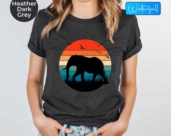 Elephant Shirt, Retro Elephant Shirt, Animal Shirt, Elephant T-Shirt, Wildlife Tshirt, Animal  Lover Gift, Animal Lover Tshirt, Elephant Tee