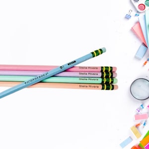 Engraved Pastel #2 Pencil Set, Personalized children back to school supplies, teacher personalized pencil for classroom school supplies