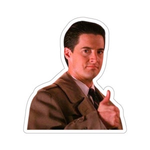 Twin Peaks Agent Cooper Thumbs Up Sticker Twin Peaks Fan David Lynch Fan Twin Peaks Sticker Cult Horror Gift