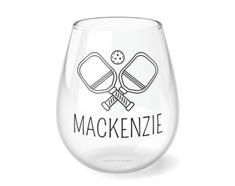 Personalized Pickleball Wine Glass 11.75oz Personalized Wine Glass Personalized Pickleball Gift Pickle Ball Gift For Pickleball Player