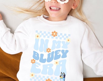 In My Bluey Era - Sweat-shirt ras du cou pour enfant Chemise grande soeur Chemise Bluey pour enfant Sweat-shirt pour enfant Chemise tendance pour enfant