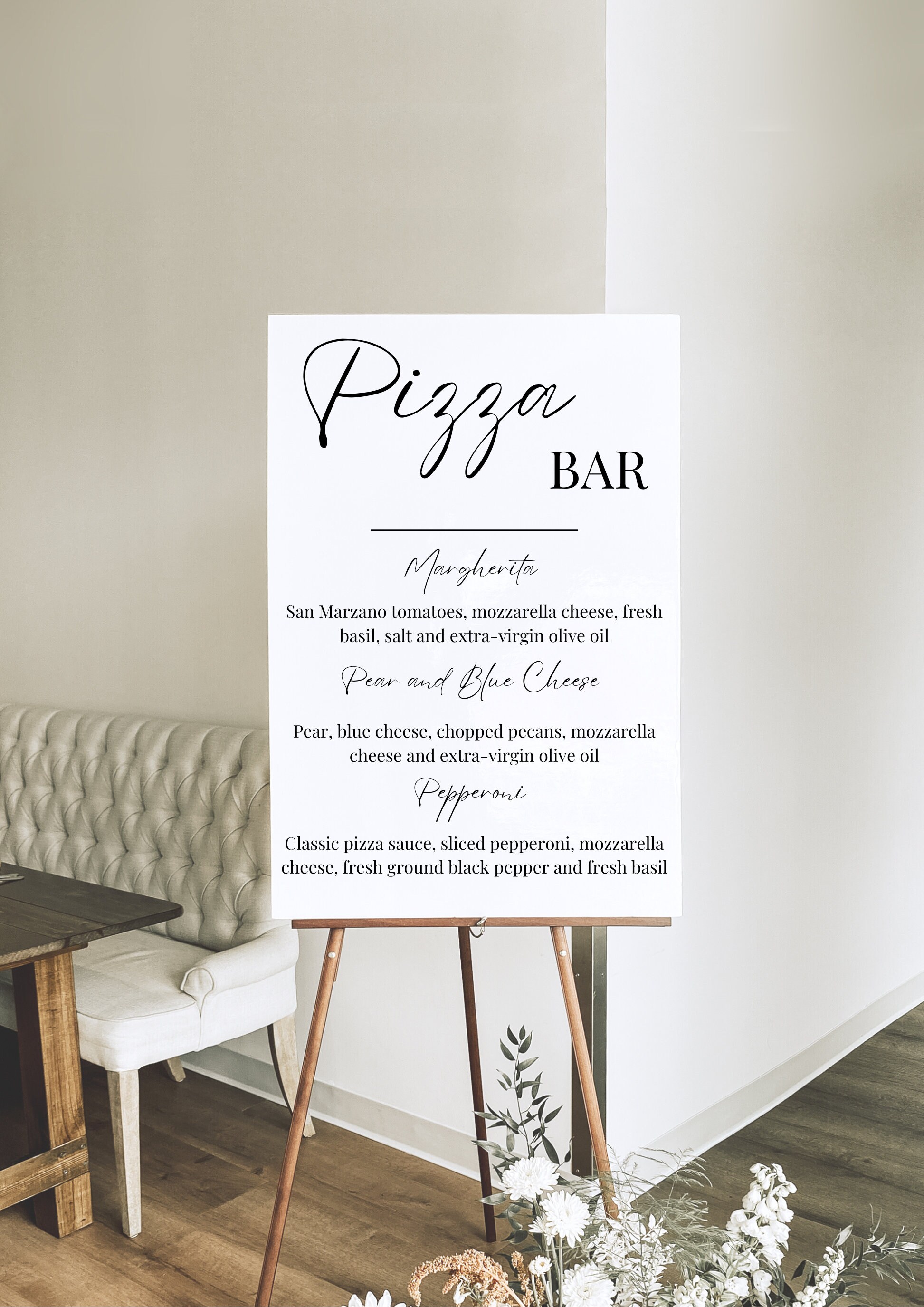 Editable Minimalist Pizza Bar Pizza Bar Sign Wedding Piza Etsy Australia