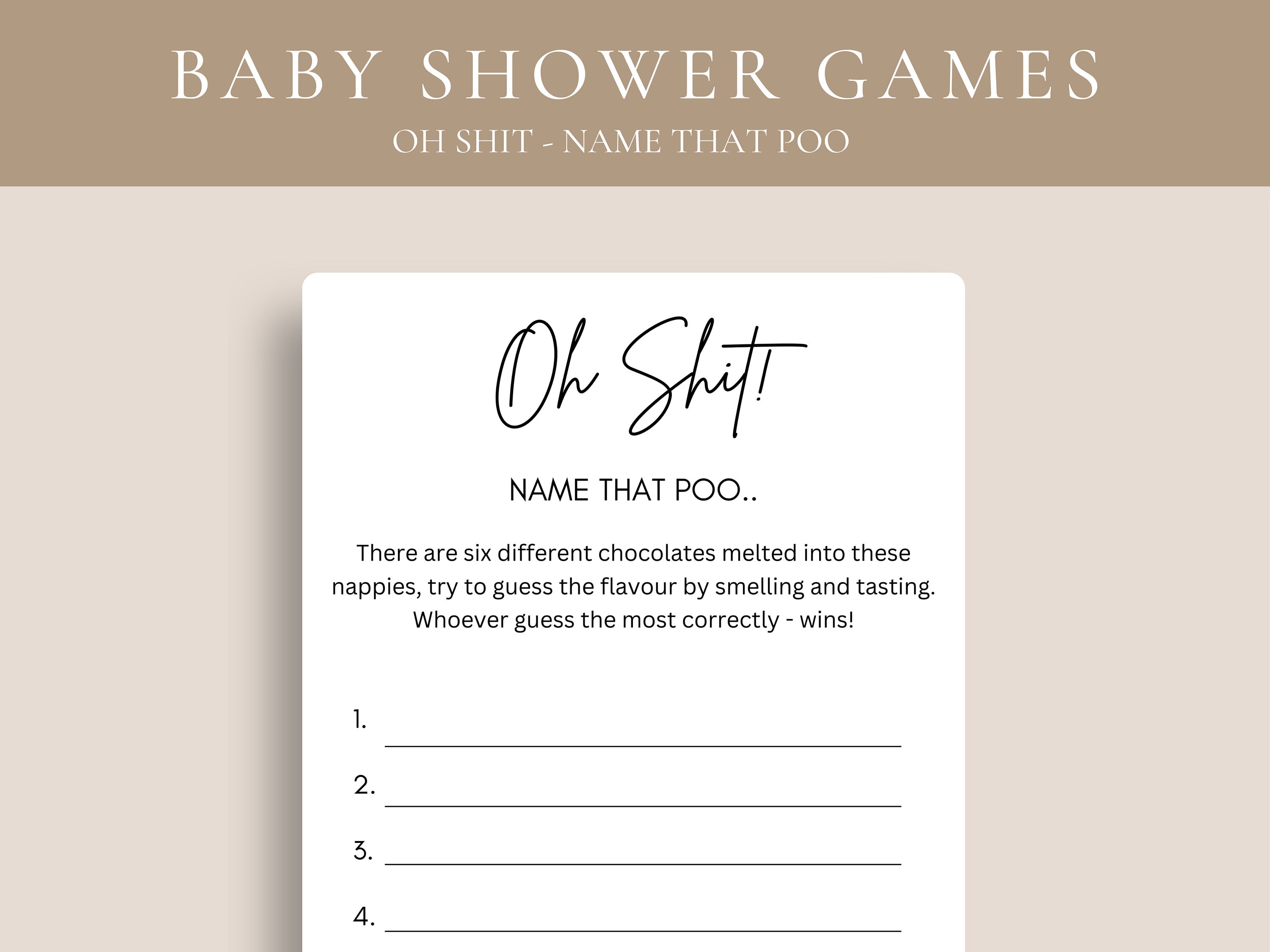 Shit Happens Name That Poo Guess the Sweet Mess Baby Shower - Etsy ...