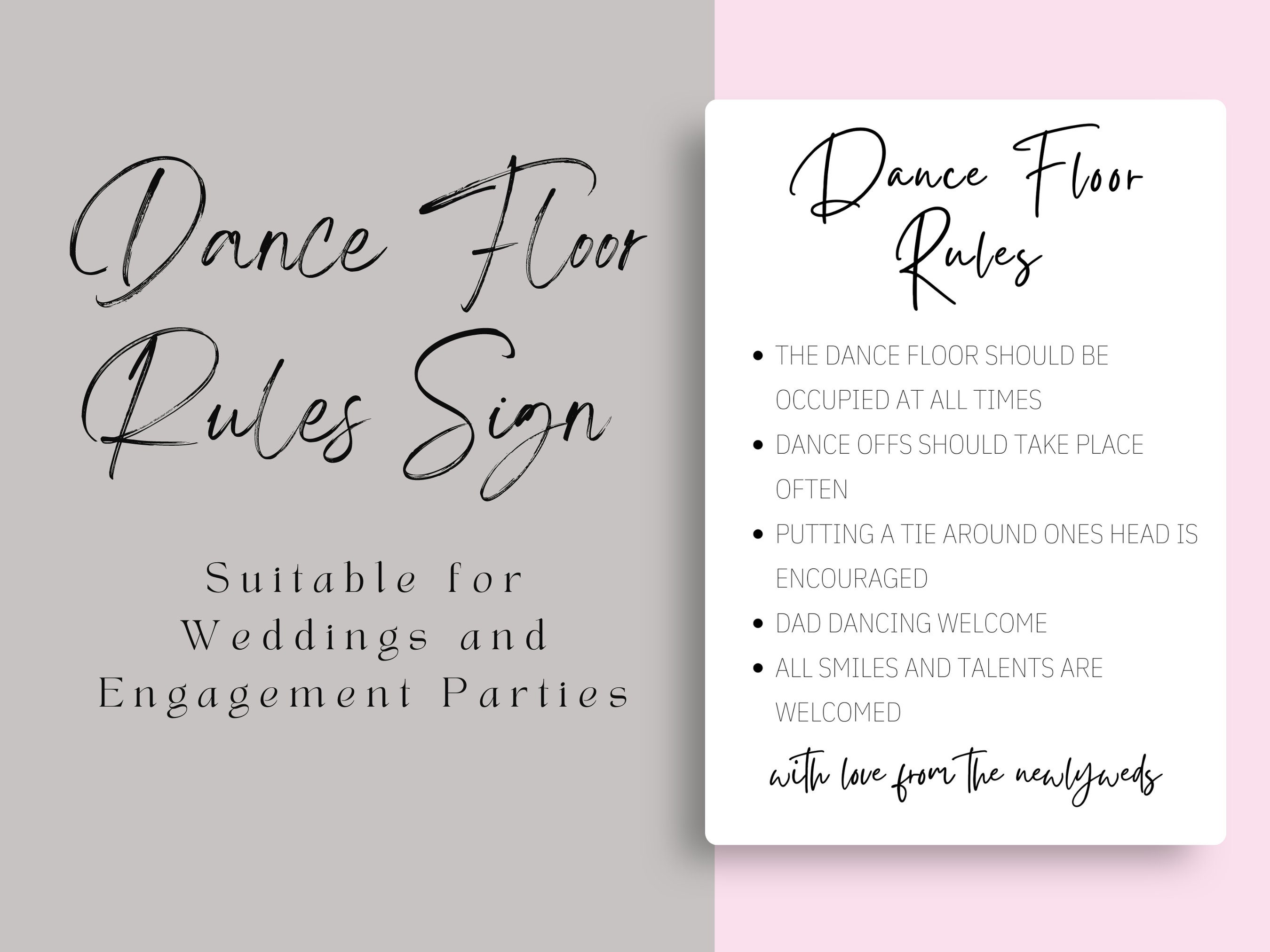 Dance Floor Rules Dance Floor Sign Printable Wedding Sign Etsy Australia