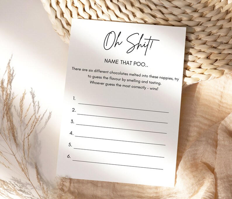 Shit Happens Name That Poo Guess the Sweet Mess Baby Shower - Etsy ...