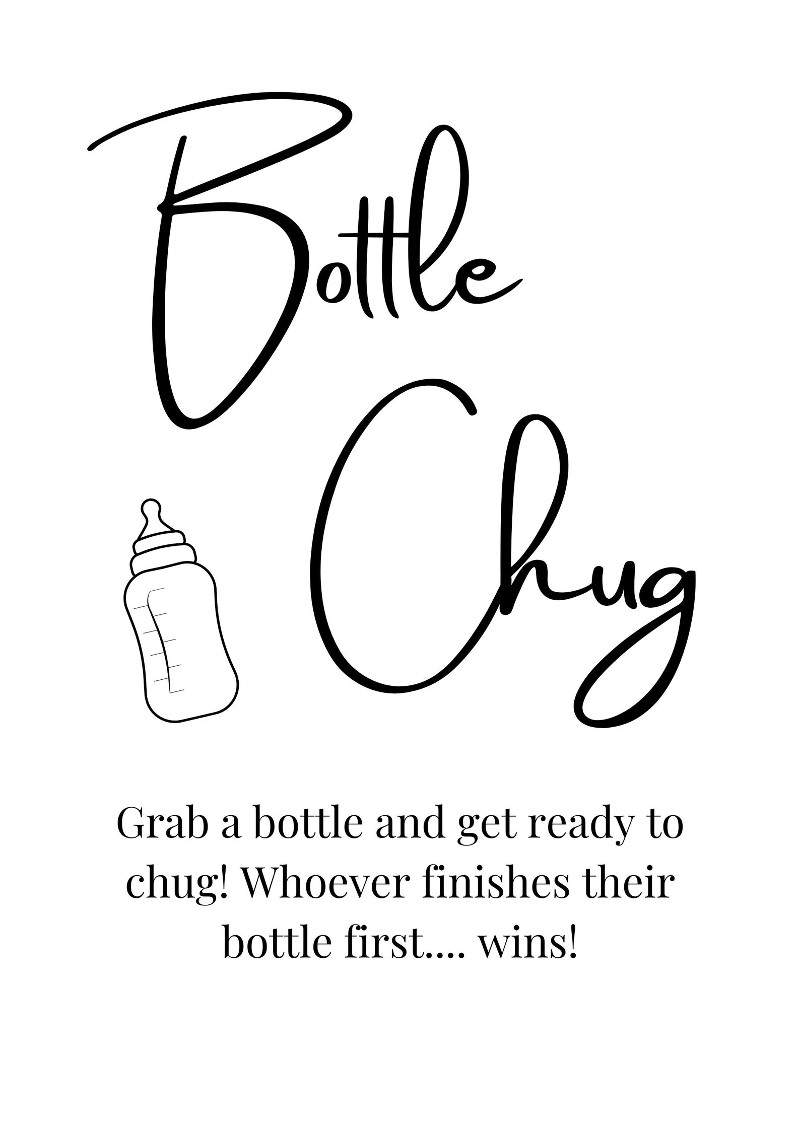 Bottle Chug Sign Game Baby Bottle Baby Shower Game Etsy Australia