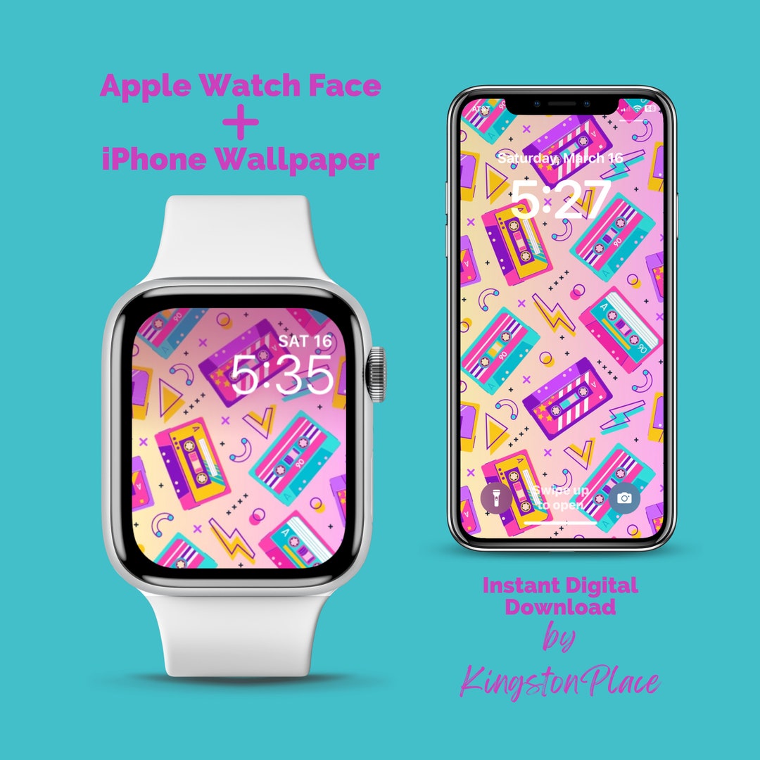 Retro Cassette Apple Watch Face iPhone Wallpaper (digital