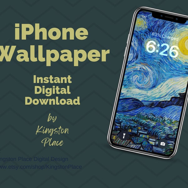 Van Gogh iPhone Wallpaper, Starry Night  Smartphone Wallpaper, Art Digital Wallpaper, Impressionist Art Cell Phone Wallpaper For Artists