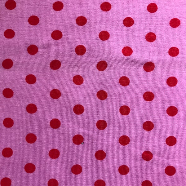 0,5 m Jersey rosa mit roten Punkten