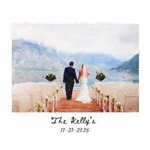 CUSTOM: Couple Wedding or Proposal Portrait, Portrait From Photo, Engagement Gift, Gift for Couples, Anniversary Gift, Watercolor Painting