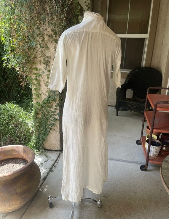 Antique Edwardian White Cotton Nightgown - image 3