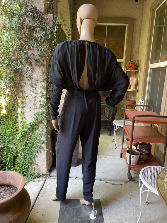 Vintage 1970’s black open back jumpsuit - image 7