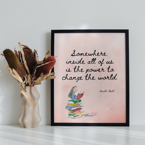 Roald Dahl, Childrens Books, Roald Dahl Quotes, Typography, Wall Art, Digital Print, Childrens Author, Motivational Quotes, Instant Download