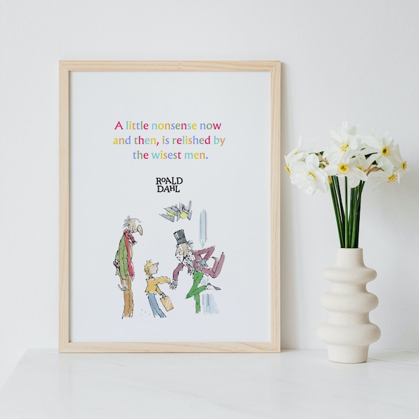 Roald Dahl, Childrens Books, Roald Dahl Quotes, Typography, Wall Art, Digital Print, Childrens Author, Motivational Quotes, Instant Download