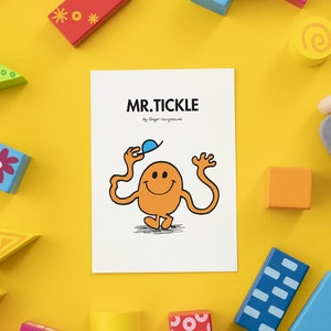 Mr. Men Prints, Mr. Tickle, Mr. Men Wall Art, Children's Classic Books, Children's Wall Art, Digital Print