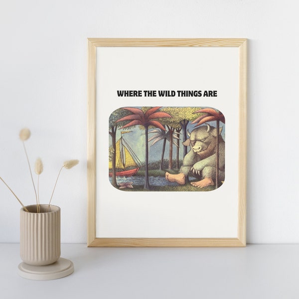 Where The Wild Things Are Print, Children's Book Illustration, Wall Art, Digital Download, Instant Print