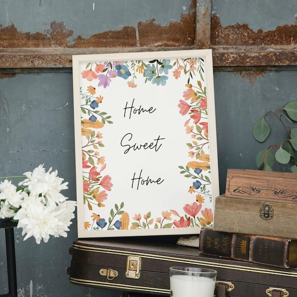 Home Sweet Home Print, Digital Print, Instant Download, New Home Gift, New Home Art