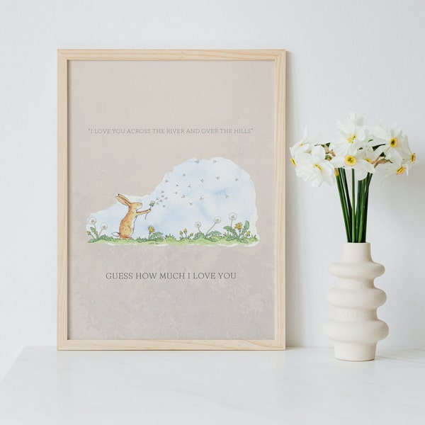 Guess How Much I Love You,  Little Nutbrown Hare, Digital Print, Children's Classic, Illustrated Print, Instant Download