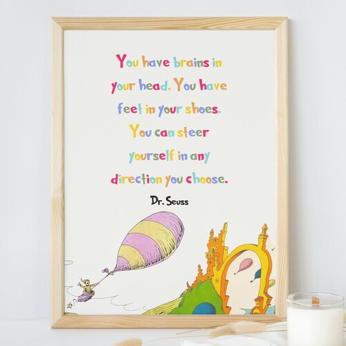 Dr. Seuss Childrens Books Dr. Seuss Quotes Typography Wall - Etsy