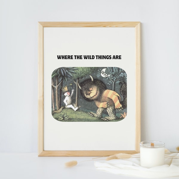 Where The Wild Things Are Print, Children's Book Illustration, Wall Art, Digital Download, Instant Print
