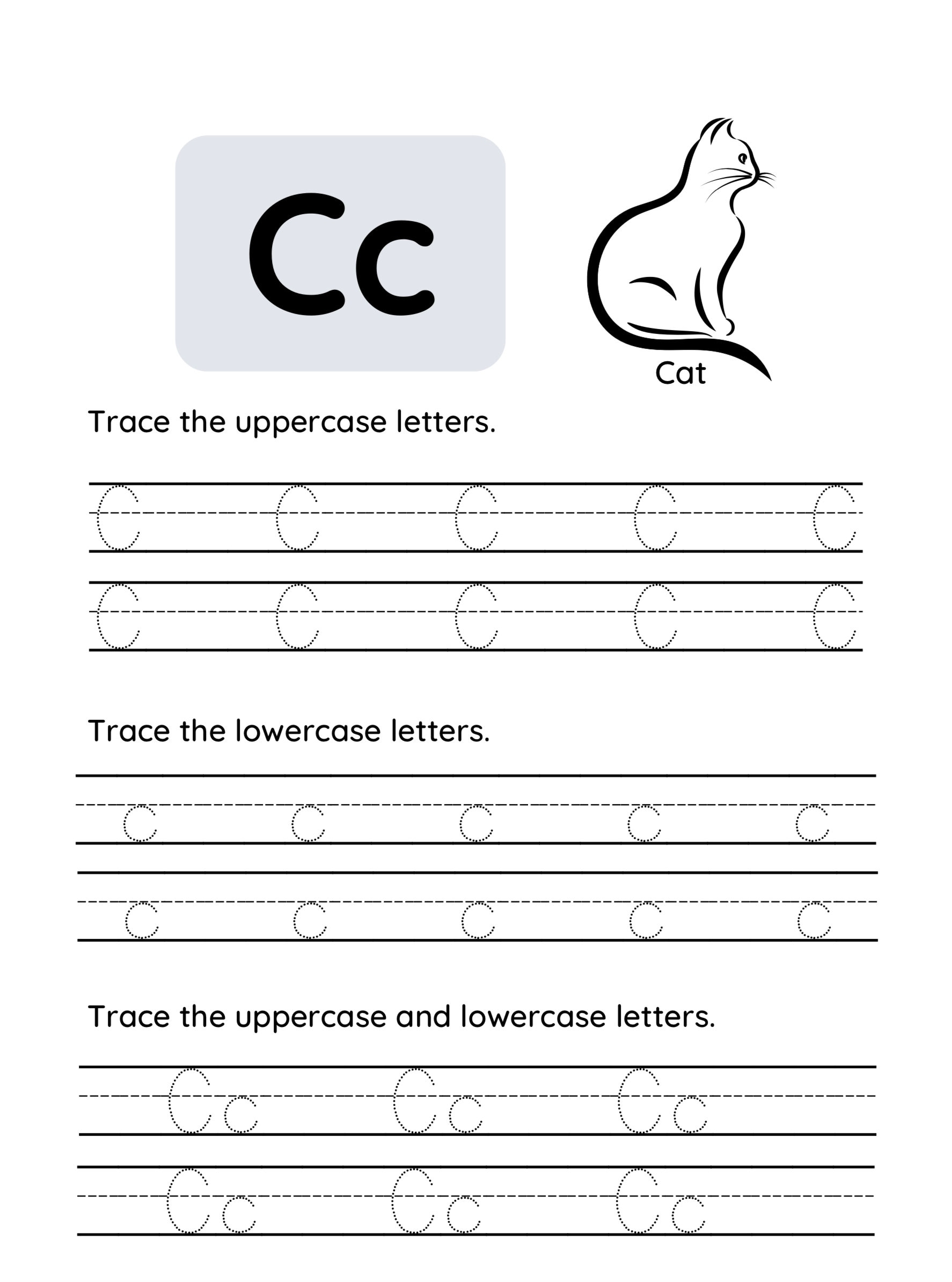 26 Printable Alphabet Tracking Worksheets. Preschool & Kindergarten Etsy