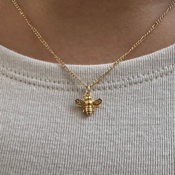 Dainty 14k Gold-Filled Honey Bee Charm Necklace