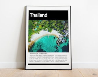 Arte del cartel de Tailandia, fotografía de Tailandia, impresión de Tailandia, arte de la pared de Tailandia, Tailandia imprimible, cartel de viaje de Tailandia, playa de Tailandia